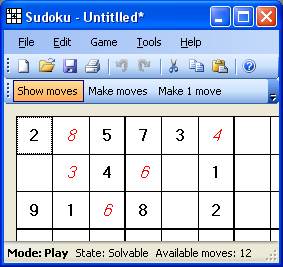 Sudoku screenshot